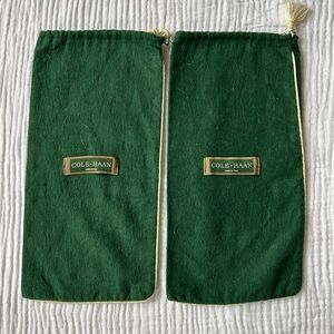 Cole Haan Forest Green Shoe Bags, set of 2